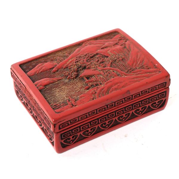 Chinese Imitation Cinnabar Jewelry Box