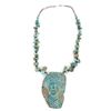 Image 6 : Large Turquoise Native American Necklace with Sterling Silver