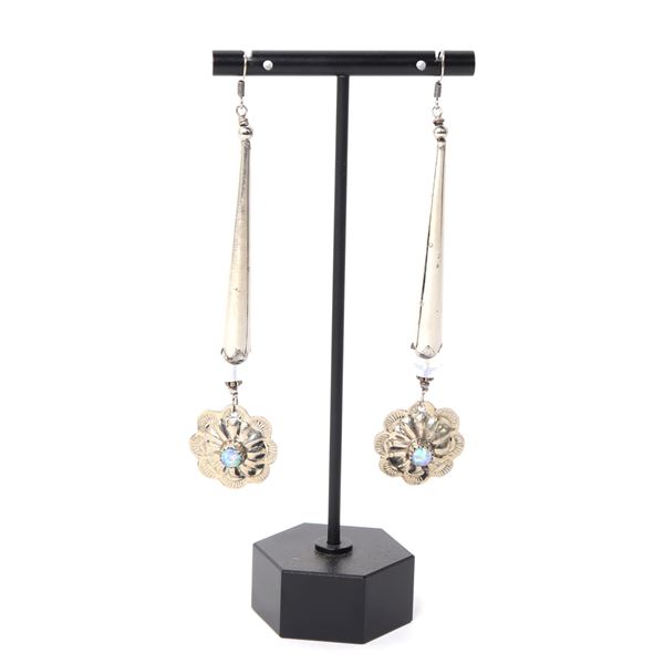 Stunning Fire Opal & Sterling Silver Earrings