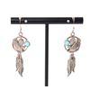 Image 1 : Sterling Silver Zuni Eagle & Feathers Earrings