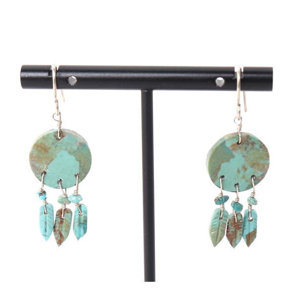 Gorgeous Pair of Turquoise Zuni Earrings