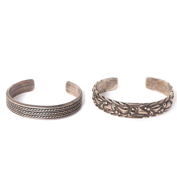 Two Native American Silver Bracelets