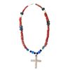 Image 5 : Guatemalan Silver Cross & Coral Bead Necklace
