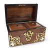 Image 3 : English Burr Walnut, Brass, & Bone Tea Caddy, circa 1860s