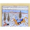 Image 3 : Persian Watercolor Scene of Hunters on Horseback