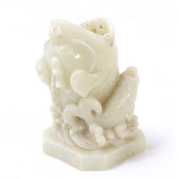 Chinese Boxwood Fish Brush Holder