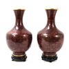 Image 2 : Gorgeous Pair of Red Chinese Cloisonne Vases