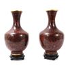 Image 3 : Gorgeous Pair of Red Chinese Cloisonne Vases