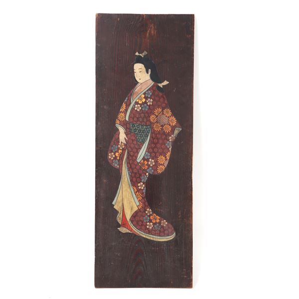 Hand Painted Geisha on Panel