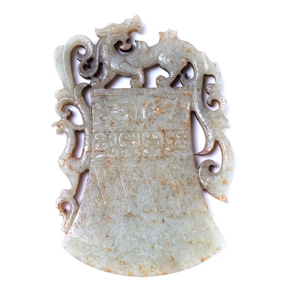 Chinese Archaistic Jade Style Axe Pendant