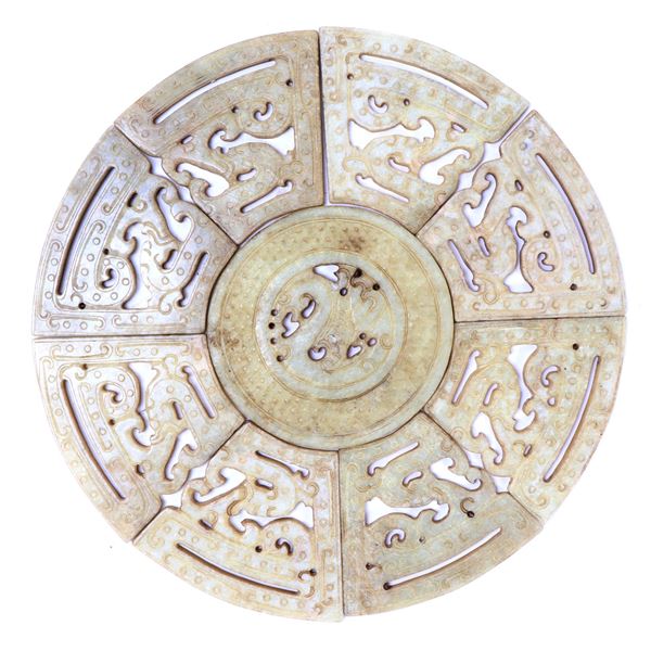 Chinese White Hardstone Reticulated Plaque