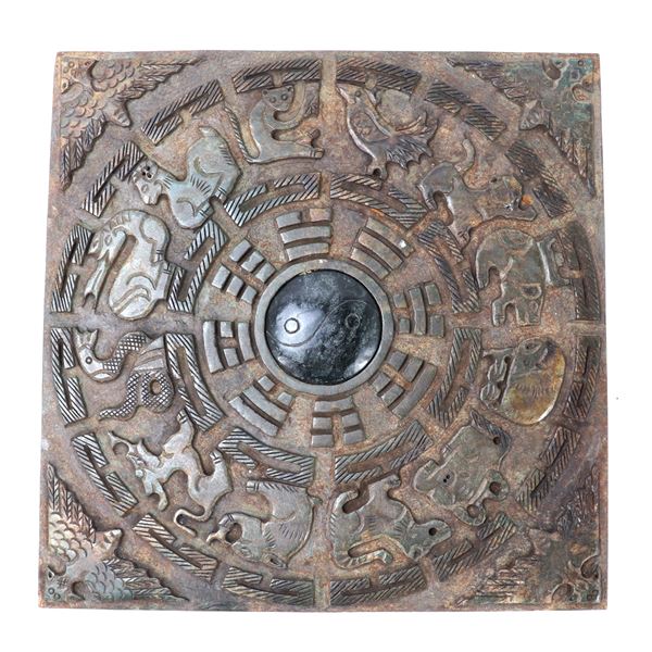 Handsome Chinese Carved Zodiac Calendar