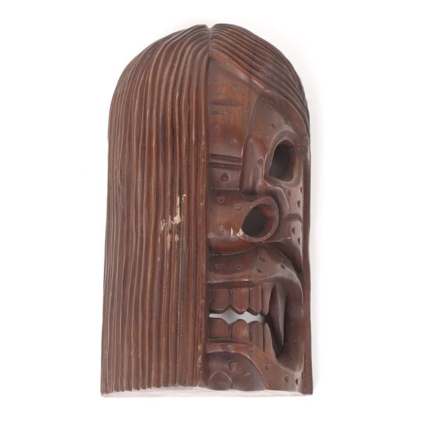 Vintage Tiki Wood Carved Tribal Mask