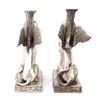 Image 4 : Pair of Silvered Sphynx Candlesticks