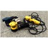 Image 1 : DEWALT DW421 ORBIT PALM SANDER, RYOBI RS241 PALM SANDER, AND DWALT DW400 4-1/2-IN ANGLE GRINDER - WO