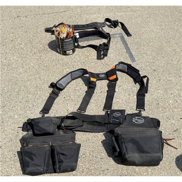 DEAD ON TOOLS TOOL BLET WITH SHOULDER HARNESS AND CARPENTER PENCILS