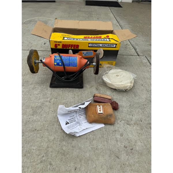 CENTRAL MACHINERY 6-IN BENCH TOP BUFFER- WORKS!