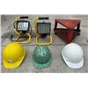 Image 1 : HARD HATS, SHOP LIGHTS, AND CART SEAT
