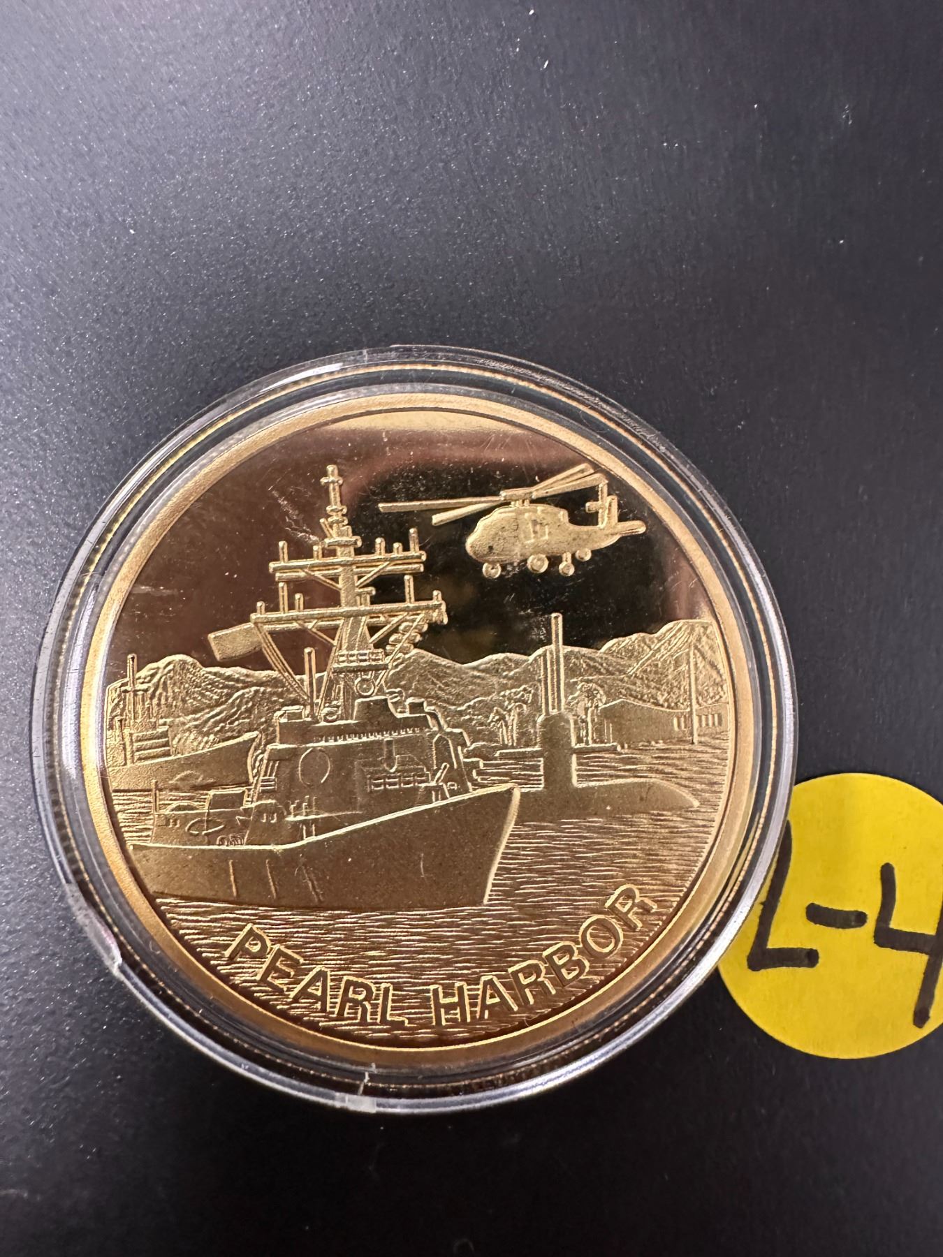 Pearl Harbor token gold plated