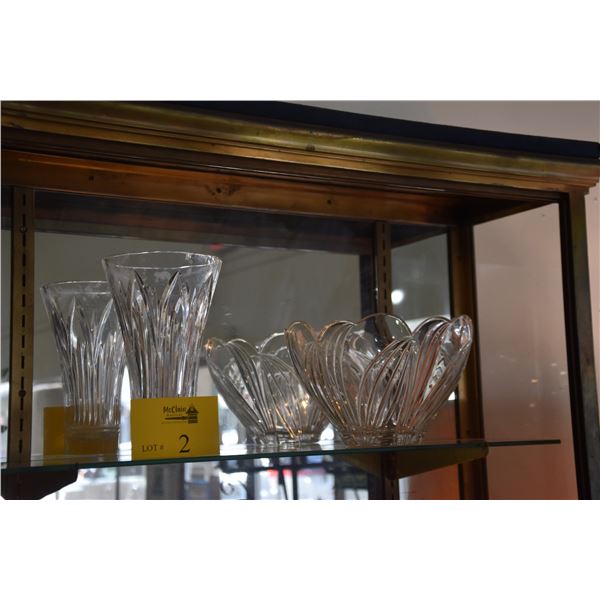 VINTAGE WATERFORD MARQUISE VASE & LENOX BOWL (2 PCS)