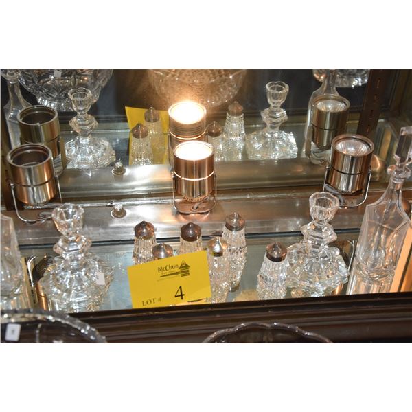 VILLEROY & BOCH OIL & VINEGAR CRUETS, CANDLESTICK HOLDERS & SALT & PEPPER'S (10 PCS)