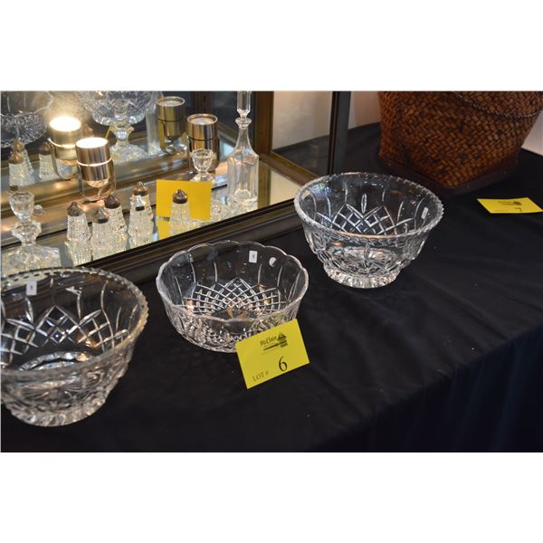 CRYSTAL BOWLS (3 PCS)