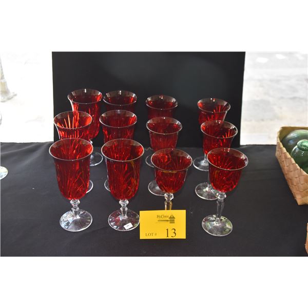 WATERFORD CRYSTAL NEWBERRY STEMMED WATER GLASSES (6) & GOBLET (6) (12 PCS)