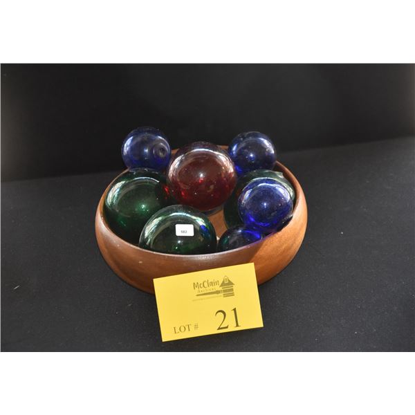 DECORATIVE GLASS BALLS (9 PCS) (DOES NOT INCLUDE BOWL)