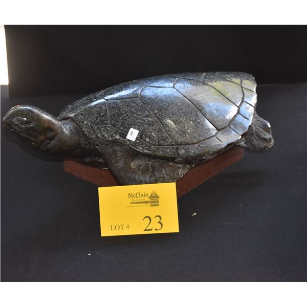 CARVED STONE TURTLE (APPROX 18 1/2" X 13")