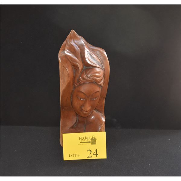 CARVED VINTAGE WOOD PELE SCULPTURE (12")
