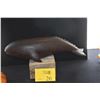 Image 1 : VINTAGE IRON WOOD WHALE SCULPTURE (17") (DOES NOT INCLUDE STAND)