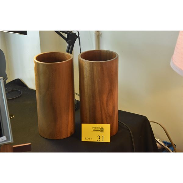 PAIR WOODEN VASES (PAIR)