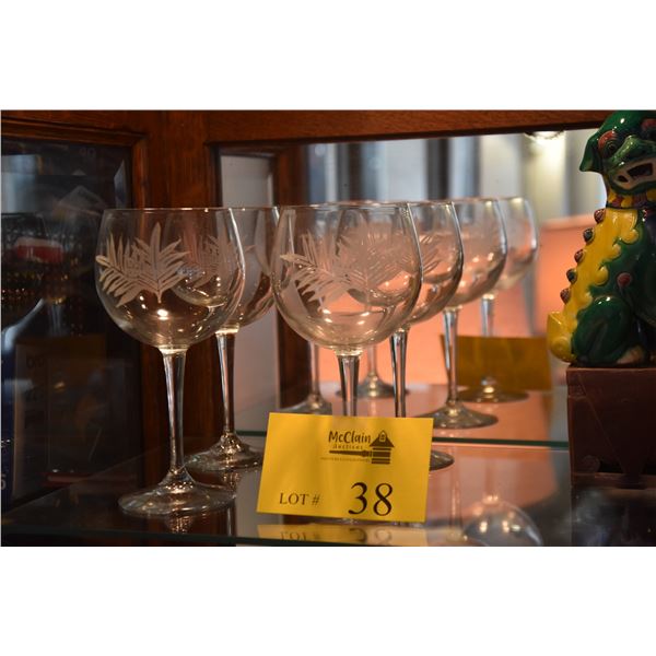 STEMWARE W/FERN MOTIF, MARKED YOYO (4 PCS)