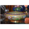 Image 10 : COLLECTION OF CLOISONNE BOWLS, VASE, COVERED DISH & TRINKET BOX (5 PCS)