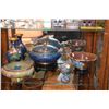 Image 2 : COLLECTION OF CLOISONNE BOWLS, VASE, COVERED DISH & TRINKET BOX (5 PCS)