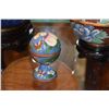 Image 5 : COLLECTION OF CLOISONNE BOWLS, VASE, COVERED DISH & TRINKET BOX (5 PCS)