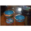 Image 6 : COLLECTION OF CLOISONNE BOWLS, VASE, COVERED DISH & TRINKET BOX (5 PCS)