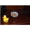 Image 2 : GLASS BOWL; SIGNED MARY KENNEDY, PAPERWEIGHT, GLASS ROSE & SAILOR DUCK W/BABY DUCKS (4 PCS)