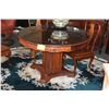 Image 2 : 47" CHINESE CARVED ROSEWOOD TABLE W/SHALLOW RELIEF APRON, GLASS TOP & 4 ROSEWOOD CHAIRS (5 PCS)