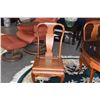 Image 6 : 47" CHINESE CARVED ROSEWOOD TABLE W/SHALLOW RELIEF APRON, GLASS TOP & 4 ROSEWOOD CHAIRS (5 PCS)