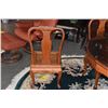 Image 9 : 47" CHINESE CARVED ROSEWOOD TABLE W/SHALLOW RELIEF APRON, GLASS TOP & 4 ROSEWOOD CHAIRS (5 PCS)