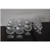 Image 2 : 8 VINTAGE WATERFORD LISMORE BRANDY SNIFTERS & 11 CORDIAL GLASSES (19 PCS)