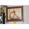 Image 1 : VINTAGE FRAMED PRINT OF HAWAIIAN NET FISHERMAN BY GILL
