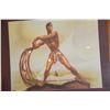 Image 3 : VINTAGE FRAMED PRINT OF HAWAIIAN NET FISHERMAN BY GILL