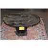 Image 1 : 38" MARBLE TOP TABLE W/BRONZE BASE