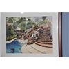 Image 2 : FRAMED ORIGINAL WATERCOLOR, "POOL PARTY"; SIGNED PEGGY CHUN '91 (31" X 26 3/4")
