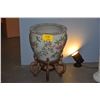 Image 1 : CHINESE PORCELAIN CACHE POT FISHBOWL W/PEACH MOTIF ON STAND
