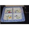 Image 2 : SERVING TRAYS W/FLORAL MOTIF (2 PCS)