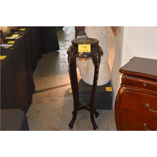 ROSEWOOD PLANT STAND W/MOTHER OF PEARL INLAY