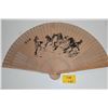 Image 1 : CHINESE SANDLE WOOD FAN W/HORSE MOTIF